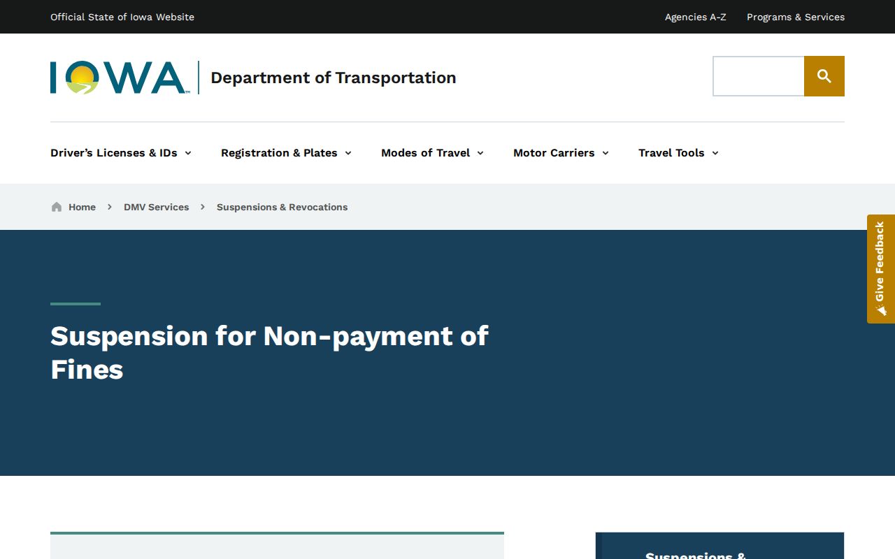 Jackson County traffic warrant court debt and Iowa DOT consequence information