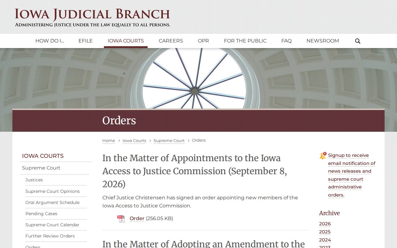 Jackson County municipal warrant and current Iowa Supreme Court orders