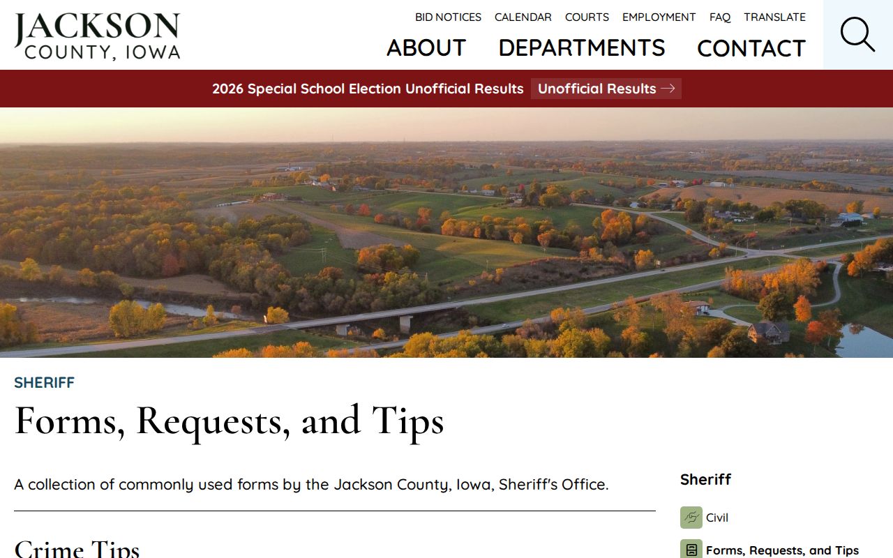 Jackson County Sheriff forms and requests directory